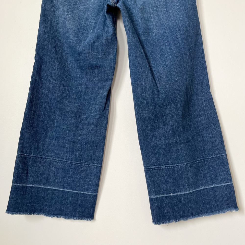 Pilcro & the Letterpress Mid Rise Wide Leg Crop Denim Jeans Raw Hem Womens 28 - Picture 7 of 14